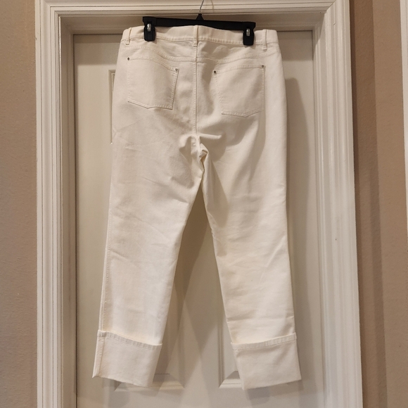 Lafayette 148 Cuffed Cropped Jeans Size 14 NWOT - Picture 2 of 6